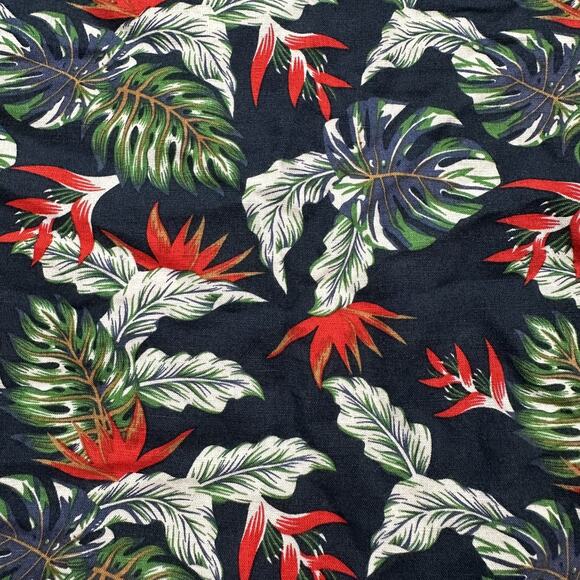 Banana Republic Shirt Mens Medium Floral Linen Blend Slim Fit Hawaiian Casual - Picture 15 of 15